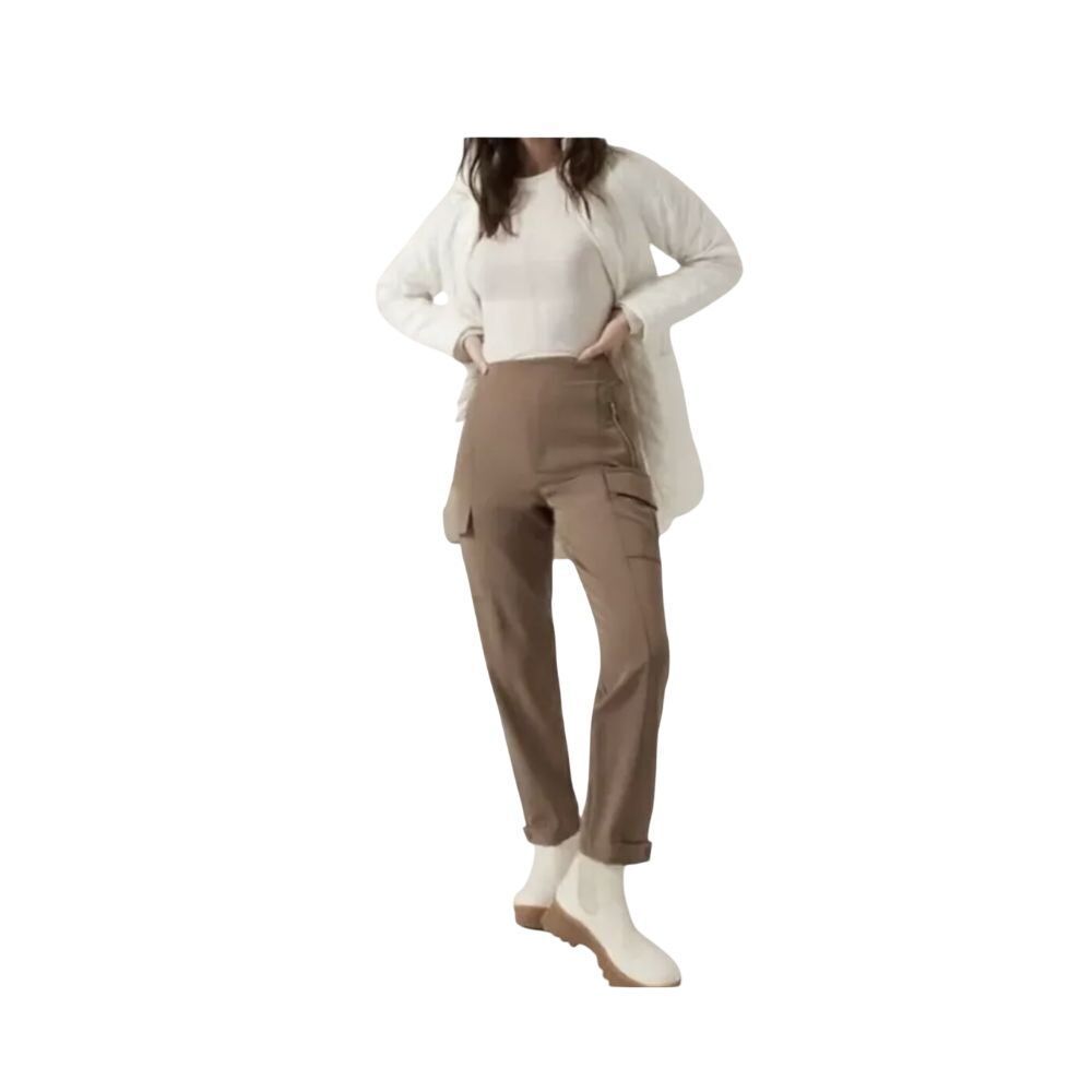 Athleta Taupe High-Rise Cargo Trousers